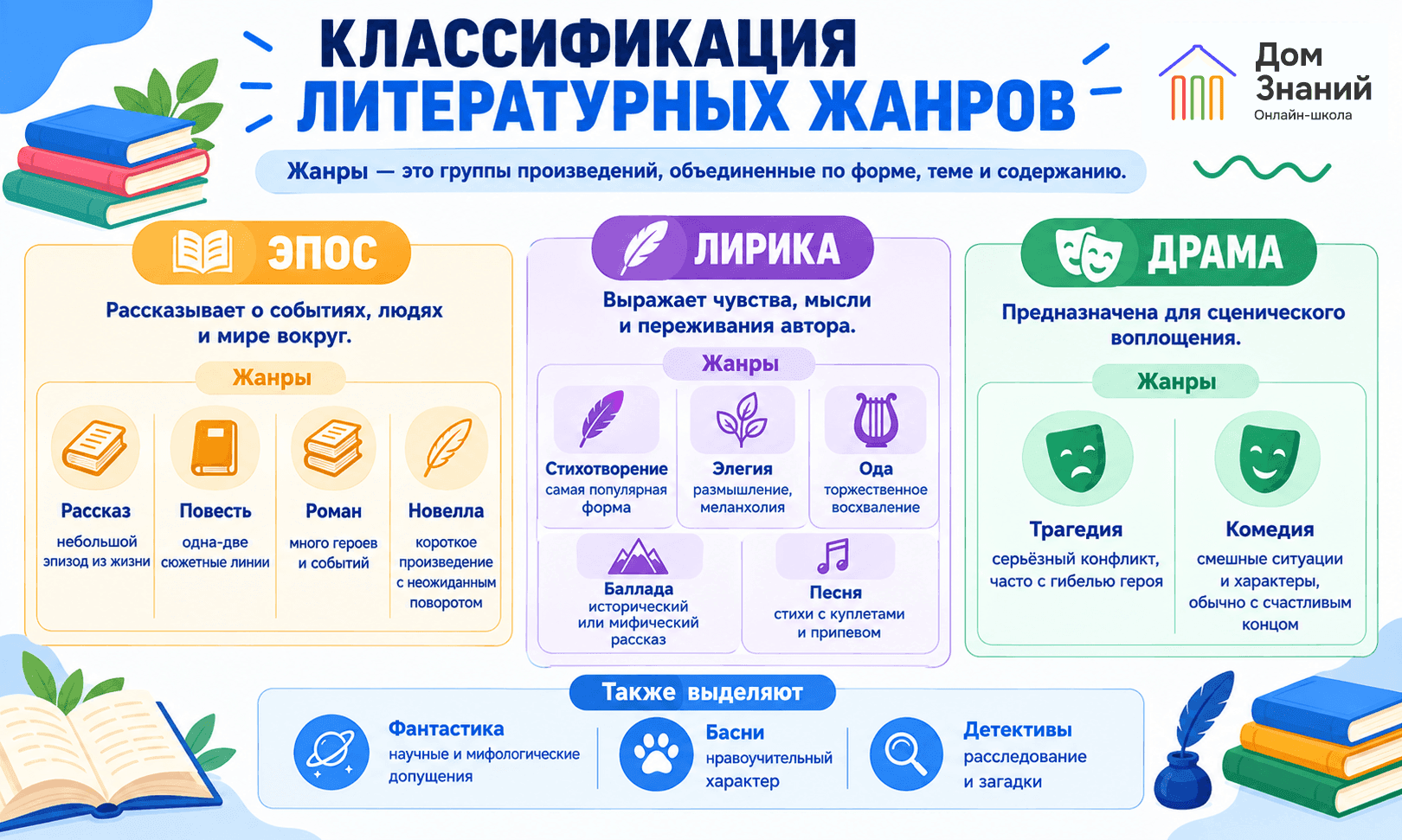 роды и жанры литературы